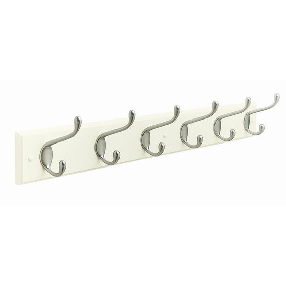 Amerock HR55651WS Classic Hook Rack, White and Silver, 27-Inch