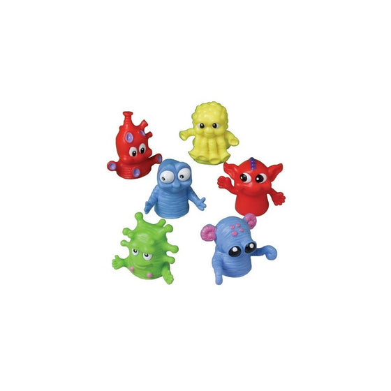 US Toy - Dozen Assorted Color Monster Finger Puppets -1.5", Made Of Plastic (1-Pack of 12)