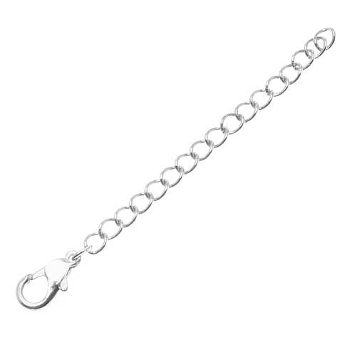 Beadaholique 5-Piece Plated Chain Necklace Extender, 2-Inch, Silver