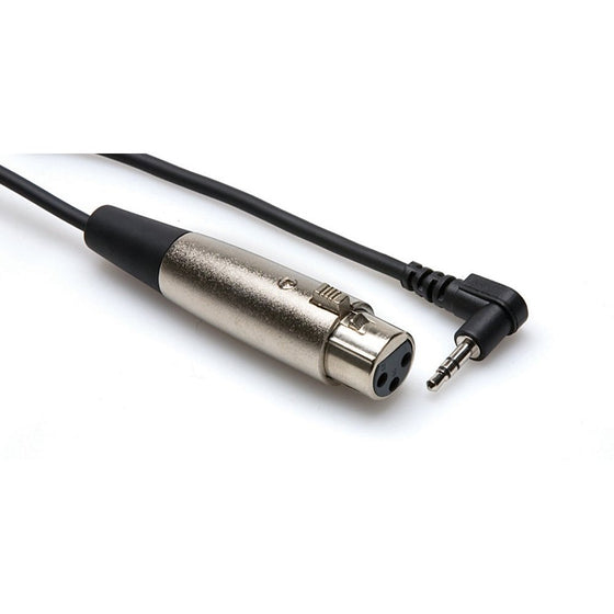 Hosa XVS-101F XLR3F to Right-Angle 3.5 mm TRS Microphone Cable, 1 foot