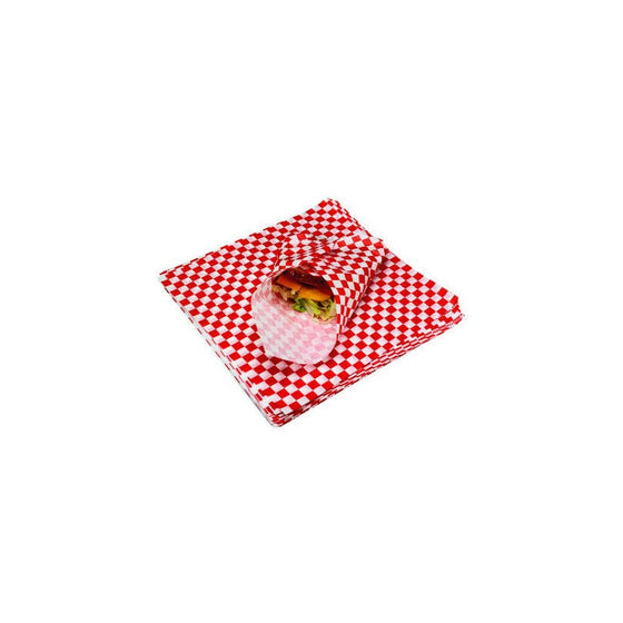 Bagcraft Papercon 057700 Grease Resistant Paper Wrap and Basket Liner, 12" Length x 12" Width, Red Check (5 Packs of 1000)