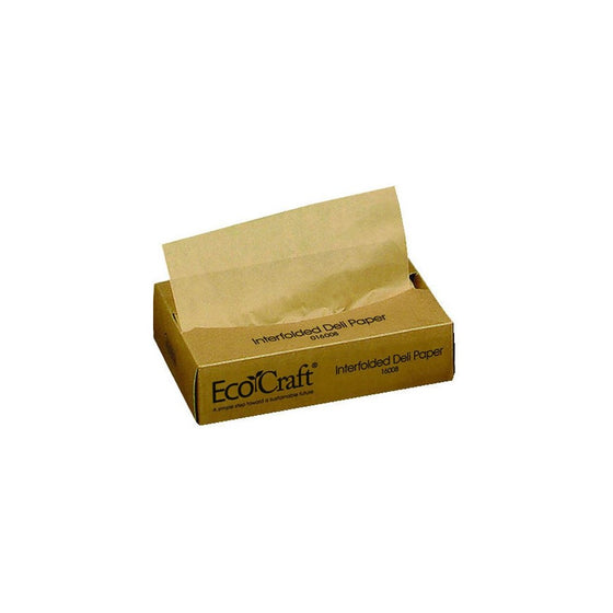 Bagcraft Papercon 016008 EcoCraft Interfolded Dry Wax Deli Paper, 10-3/4" Length x 8" Width, NK8 Natural (12 Packs of 500)