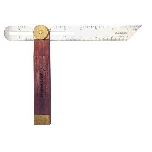 Swanson TS149 9-Inch Sliding T-Bevel with Hardwood Handle, Stainless Steel Blade and Brass Fittings