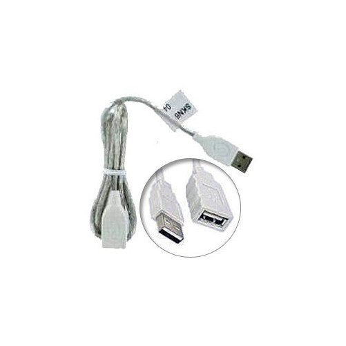 1 meter (3 feet) USB A Male to A Female Extension Cable (White Color Connectors with "See Through Wires" Cord) SKN6184A