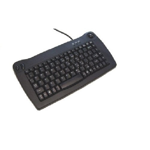 Adseeo Mini Black PS/2 Keyboard with Built-in Trackball (ACK-5010PB)