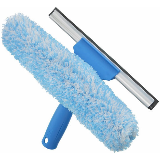 Unger Professional Microfiber Window Combi: 2-in-1 Professional Squeegee and Window Scrubber, 10"