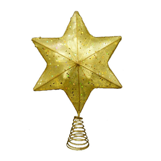 UL 10-Light 13.5-inch Six-Point Gold Star Treetop