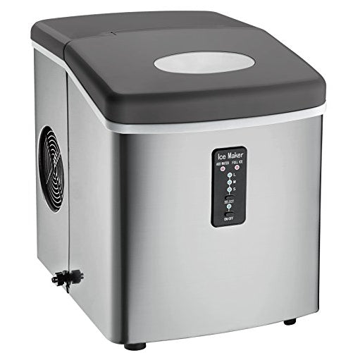 Igloo ICE103 Counter Top Ice Maker with Over-Sized Ice Bucket, Stainless Steel