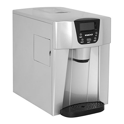 Igloo ICE227-Silver Compact Ice Maker and Water Dispenser, Silver