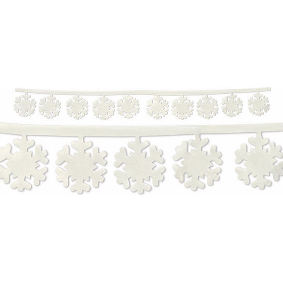 Beistle 20366 Fabric Snowflake Garlands, 3-Feet 11-Inch