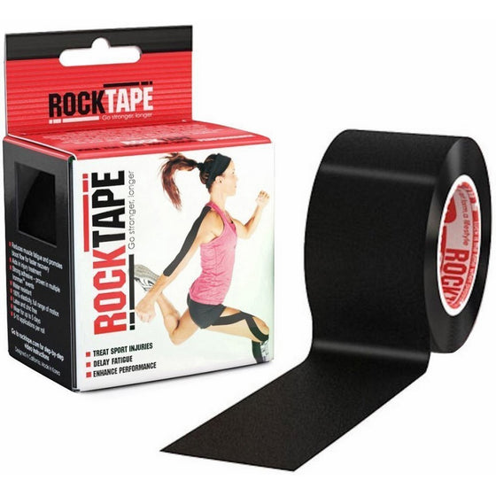 Rocktape Kinesiology Tape for Athletes, Water Resistant, Reduce Pain and Injury Recovery, 180% Elastic Stretch