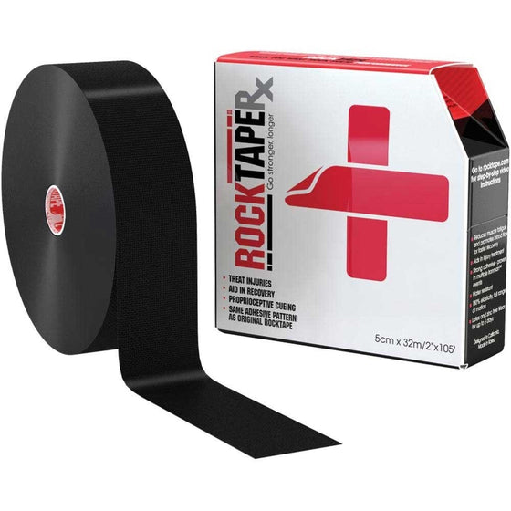Rocktape Rocktaperx Bulk Roll Kinesiology Tape for Sensitive Skin, Black, 1.39 Pound