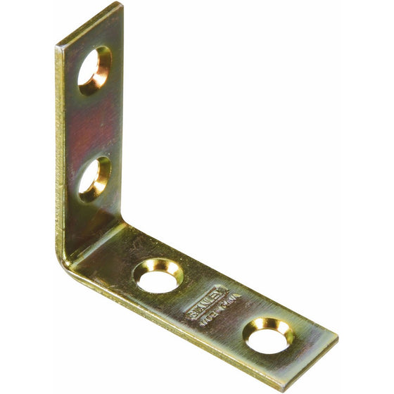 Stanley Hardware S802-201 997 Corner Brace in Brass , 1-1/2", 4 piece