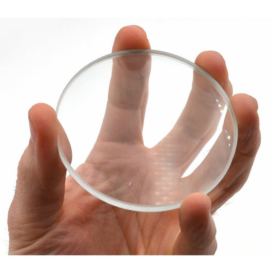 Eisco Labs Double Concave Glass Lens 75mm diameter, 50 cm Focal Length - 1 Single Lens
