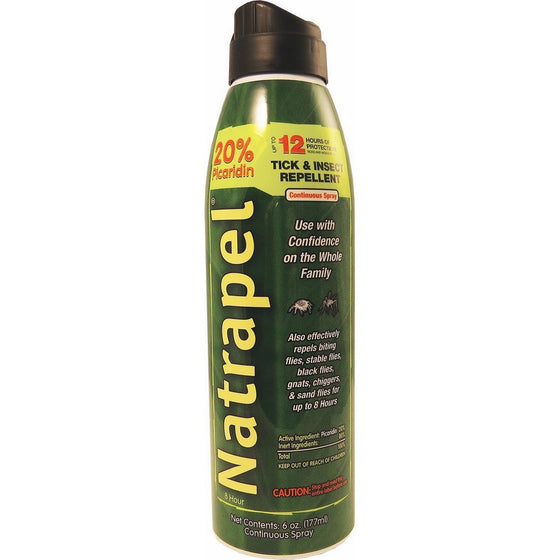 Natrapel 12-Hour Mosquito, Tick and Insect Repellent, 6 Ounce Continuous Spray