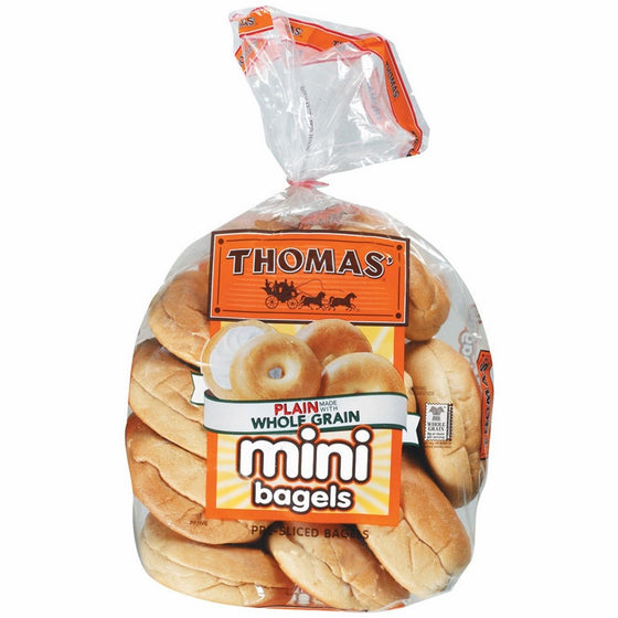 Thomas' Mini Plain Pre-sliced Bagels 15 Oz 2 Packs