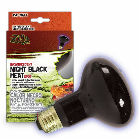 Zilla Reptile Terrarium Heat Lamps Incandescent Bulb, Black Spot, 150W