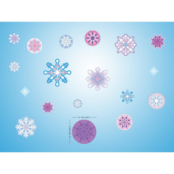 Sunny Decals Frozen Inspired Snowflake Fabric Wall Decals (Set of 18)