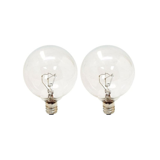 GE Lighting 23091 60-Watt Candelabra Base 600-Lumen G16.5 Globe Light Bulb, Crystal Clear, 2-Pack
