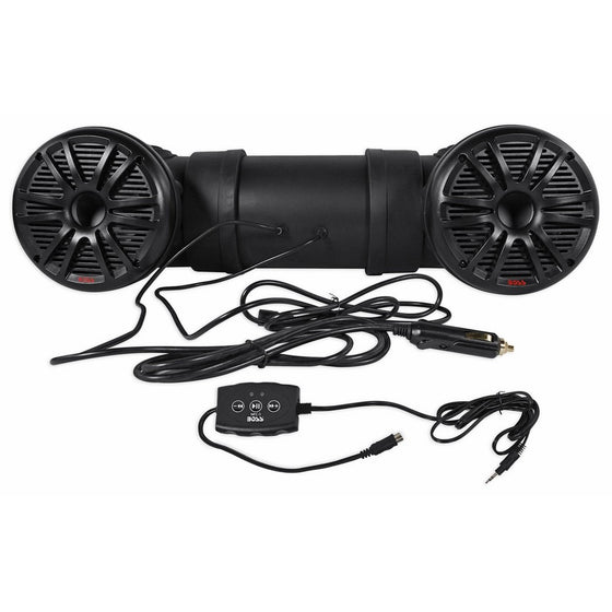 ATV Speaker System | BOSS Audio ATV25B ATV/UTV Sound System, Bluetooth, Amplified, Weather-Proof Marine Grade, Bluetooth Remote, 12 Volt Application Friendly