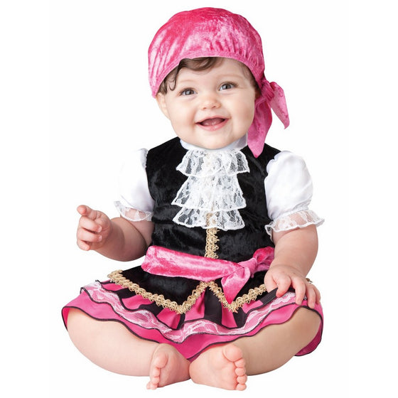 InCharacter Baby Girl's Pretty Little Pirate Costume, Pink/Black, Small