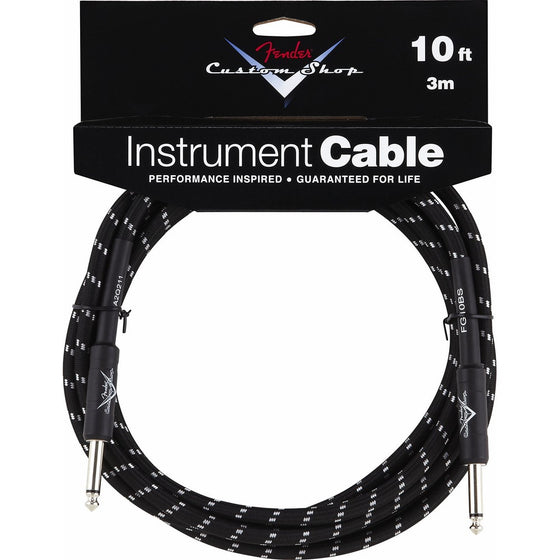 Fender Custom Shop Performance Series Cable (Straight-Straight Angle) for electric guitar, bass guitar, electric mandolin, pro audio
