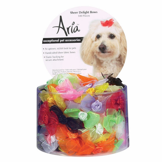 Aria Sheer Delight Bows for Dogs, 100-Piece Canisters