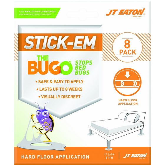 JT Eaton 211H Stick-Em Bed Bug Detector Trap for Hardwood Floors (8 Pack)