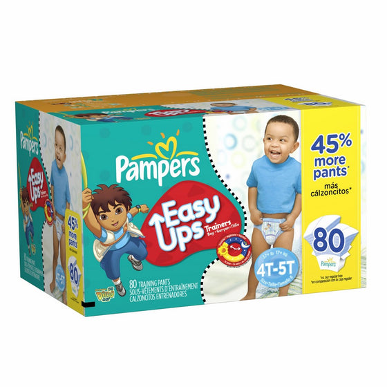 Pampers Easy Ups Trainers for Boys Value Pack, 80 Count, Size 6 (4T-5T)