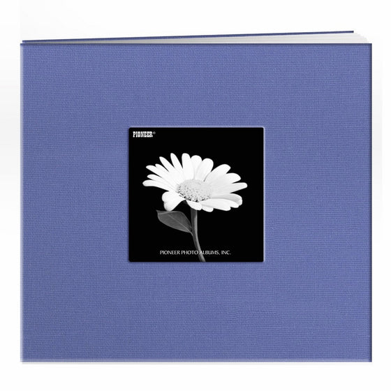 Pioneer 8 Inch by 8 Inch Postbound Fabric Frame Cover Memory Book, Sky Blue