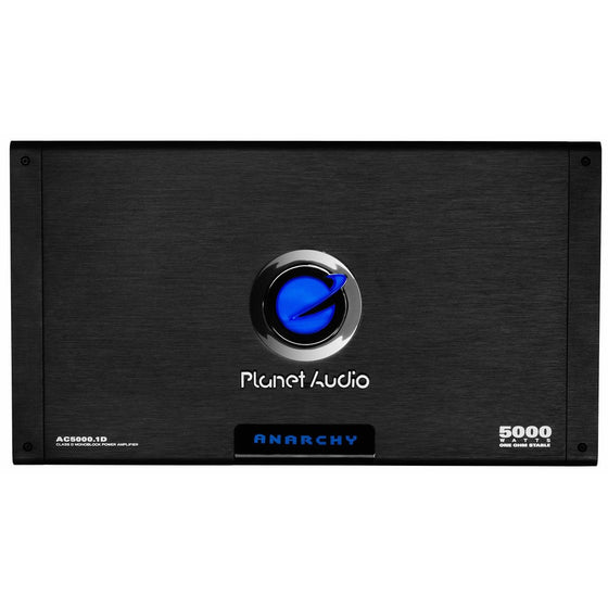 Planet Audio AC5000.1D Anarchy 5000 Watt, 1 Ohm Stable Class D Monoblock Car Amplifier with Remote Subwoofer Control