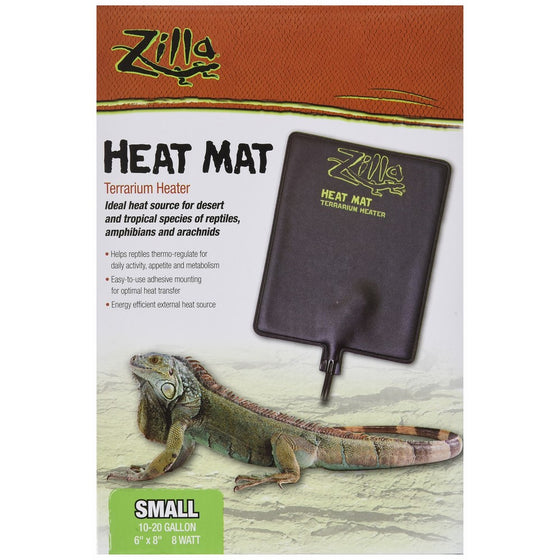 Zilla Reptile Terrarium Heat Mats, Small, 8 Watt