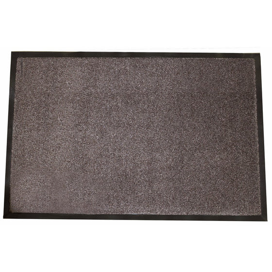 Durable Wipe-N-Walk Vinyl Backed Indoor Carpet Entrance Mat, 2' x 3', Brown