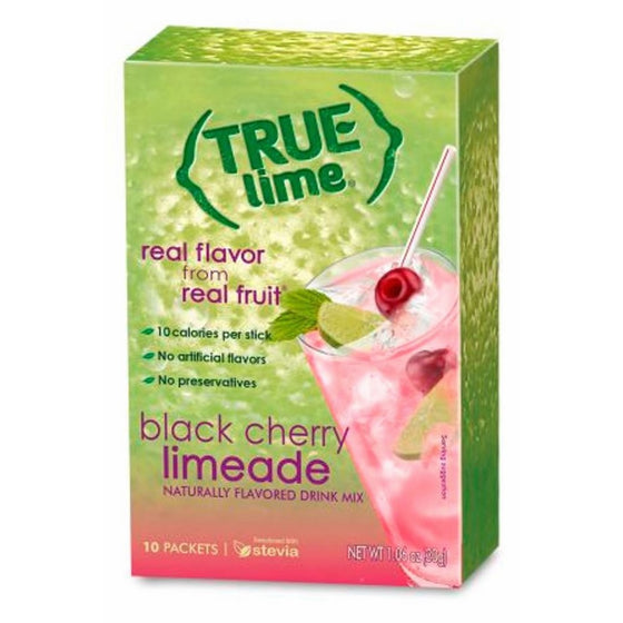 True Lime Limeade Stick Pack, Black Cherry, 10 Count (1.06oz)