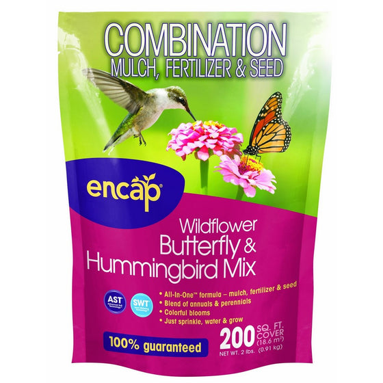 Encap 10810-6 Wildflowers Butterfly and Hummingbird Mix, 2 Pounds, 200-Square Feet Cover