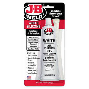 J-B Weld 31312 White All-Purpose RTV Silicone Sealant and Adhesive - 3 oz.
