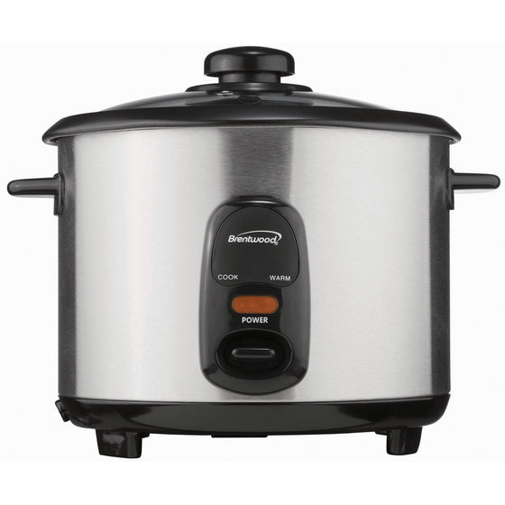 Brentwood TS-10 5-Cup Rice Cooker, Stainless Steel