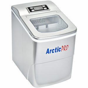 PORTABLE DIGITAL ICE MAKER MACHINE by Arctic-Pro with Ice Scoop, First Ice in 8 Minutes, 26 Pounds Daily, Great for Kitchens, Tailgating, Bars, Parties, Small/Large Cubes, Silver, 11.5x8.7x12.5 Inches