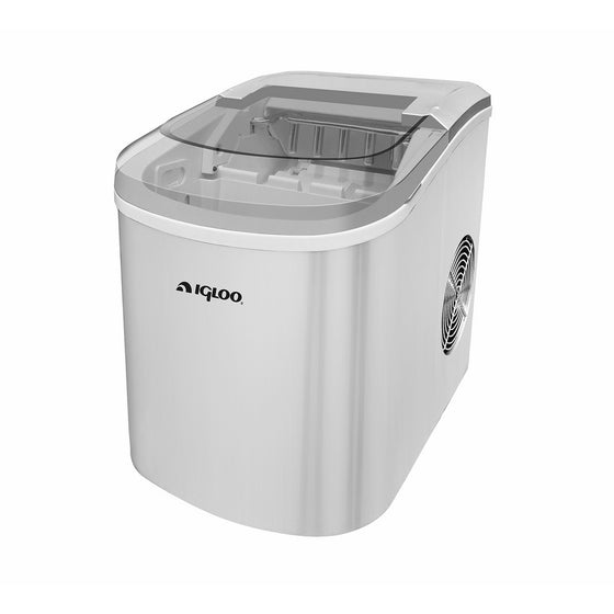 Igloo ICE206 Counter Top Compact Ice Maker, Silver, with See-through Lid