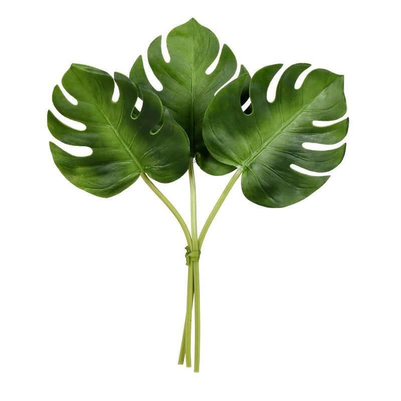 13" Green Split Philo Leaf Bundle 2/Pk