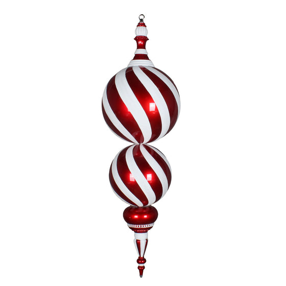 30" Red/White Candy Stripe Finial Orn