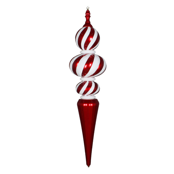 51" Red/White Candy Finial Orn