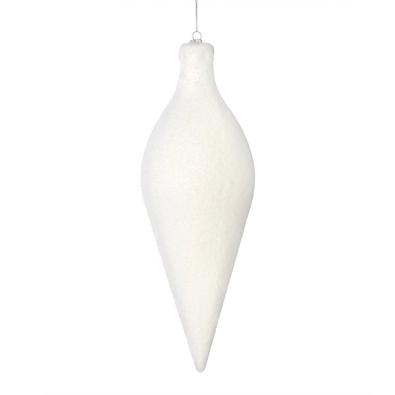 12" Flocked Oval Finial