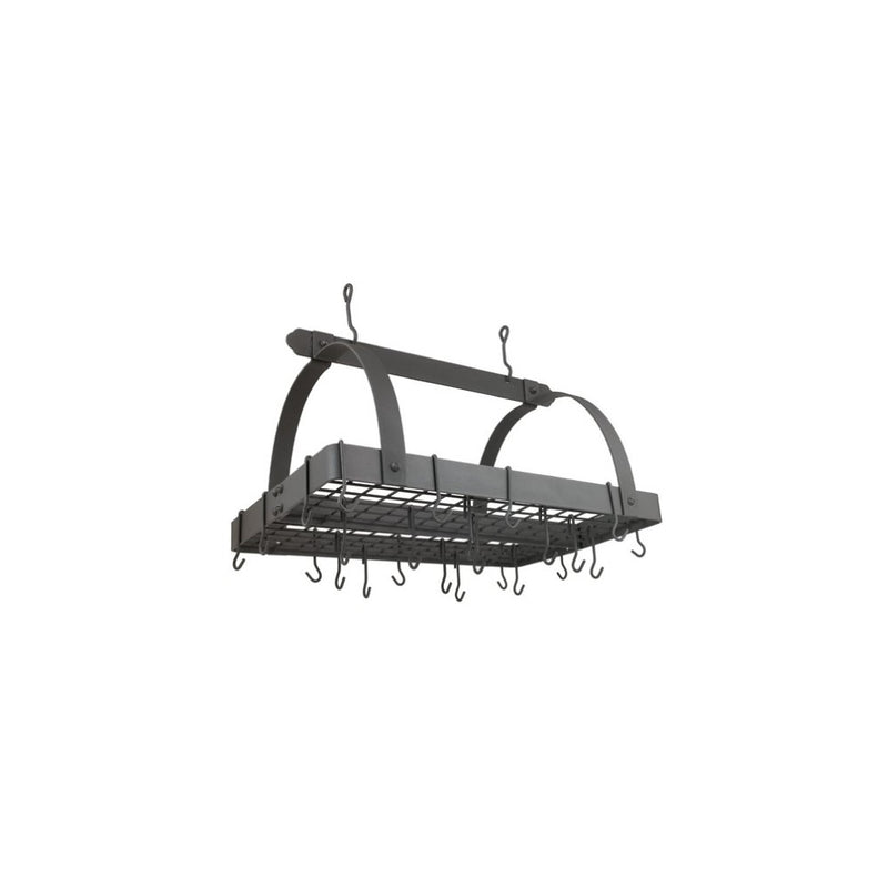 Old Dutch Rectangular Hanging Pot Rack with Grid & 24 Hooks, Graphite, 30" x 20.5" x 15.75"