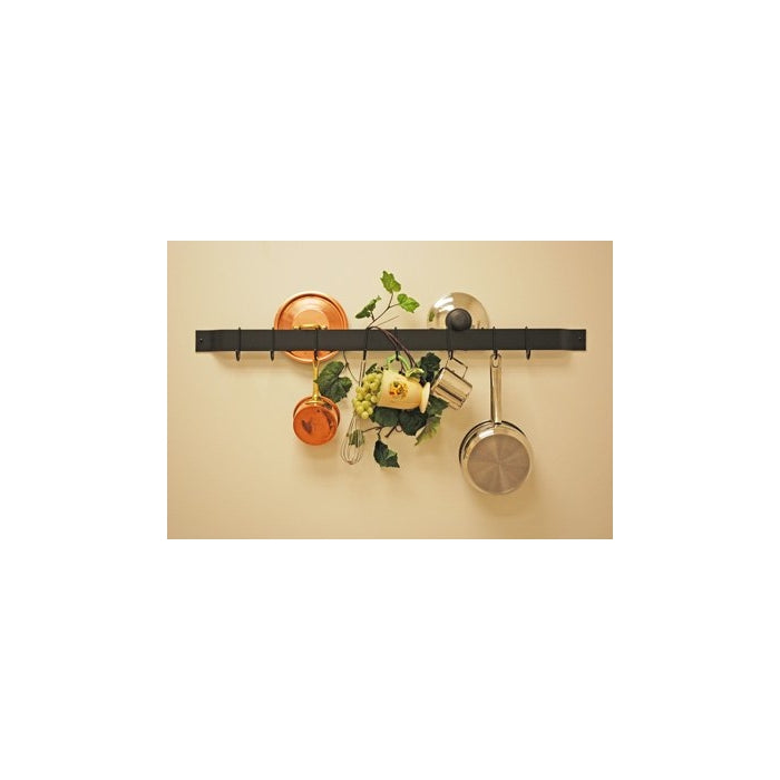 Rogar 1310 36" Bar Rack, Black with Black Hooks