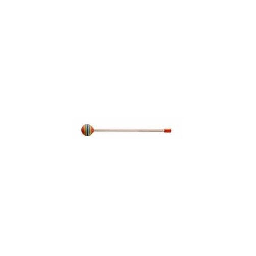 REMO Mallet, 3/8" x 8", White Plastic Handle, 36mm Multi-Colored Foam Head