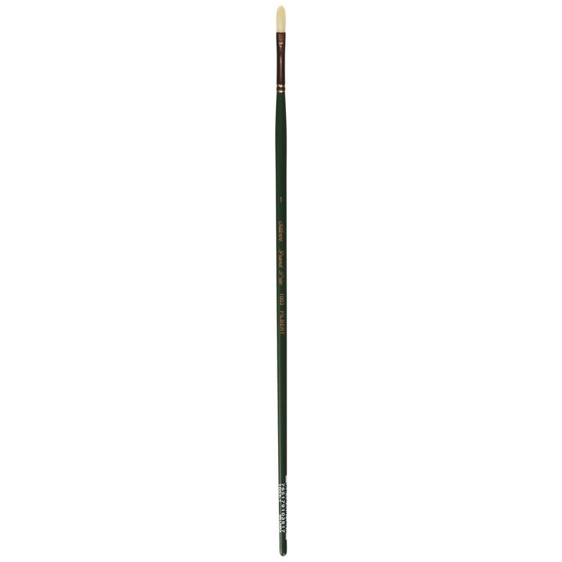 Silver Brush 1003-1 Grand Prix Premier Long Handle Hog Bristle Brush, Filbert, Size 1