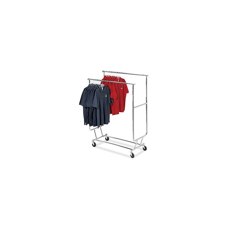 Collapsible Salesman Rolling Rack With Double Hangrail