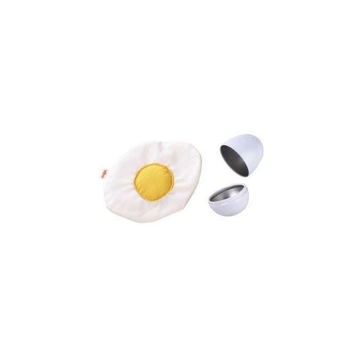 HABA Biofino Soft Fabric Fried Egg in Metal Shell Washable Plush Play Food