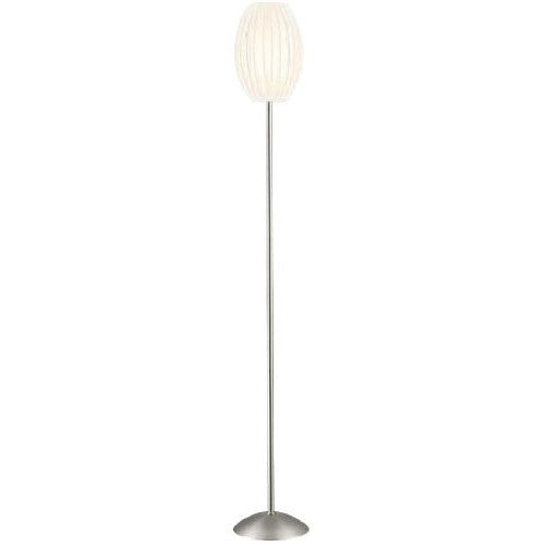 Lite Source LS-8875SS/WHT Egg Floor Lamp, Satin Steel